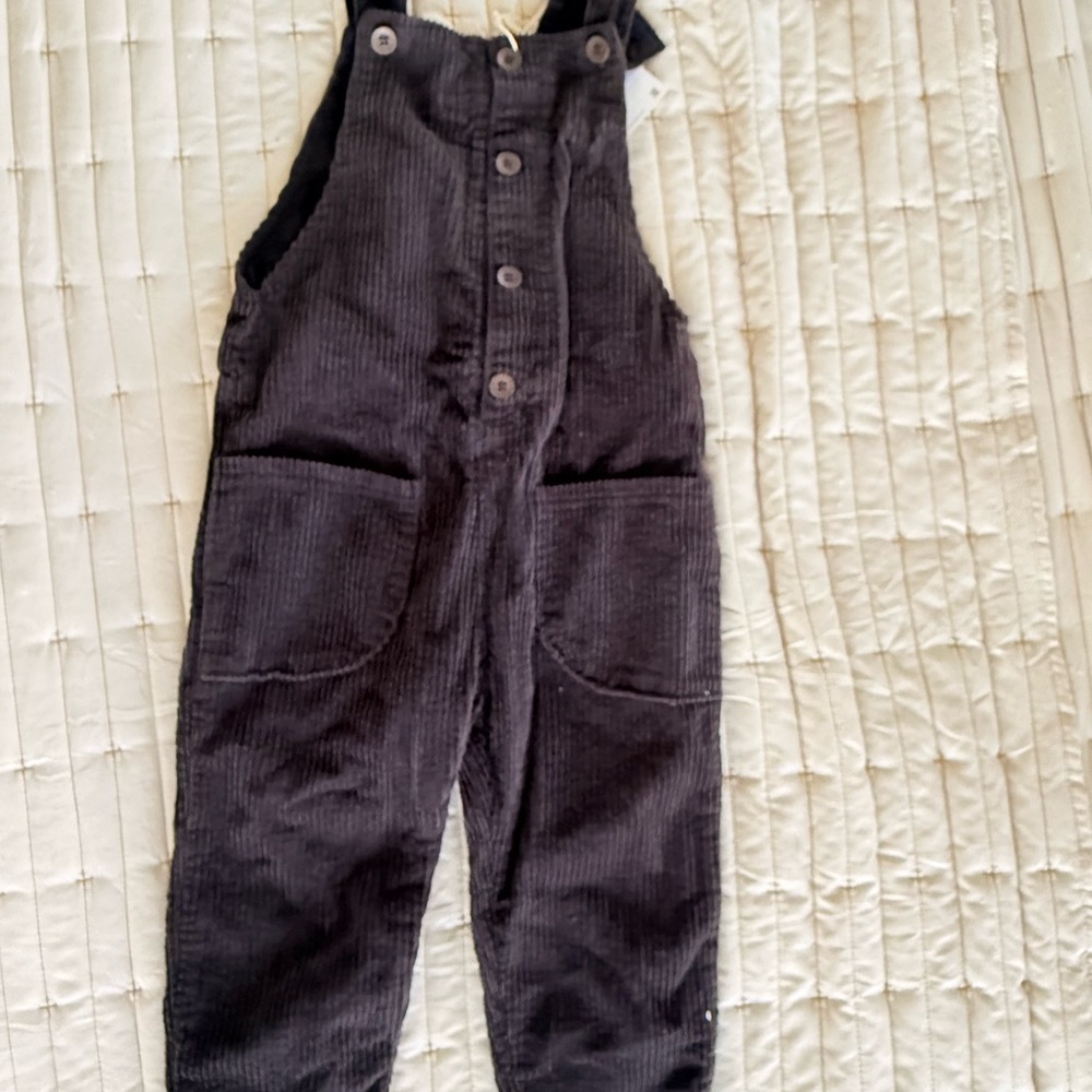 Zara Dark Brown Corduroy Overalls